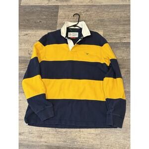 Vintage American Eagle Outfitters Rugby Shirt XL – Navy/Gold Striped Long Sleeve